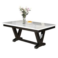 Finley White Marble Top Dining Table