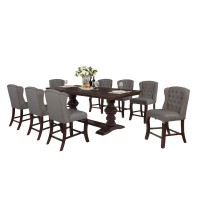 Classic 9pc Dining Set with Extendable Counter Height Dining Table