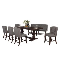 Classic 7pc Dining Set with Extendable Counter Height Dining Table