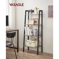 Vasagle Ladder Shelf, 4-Tier Bookshelf, Storage Rack, Bookcase With Steel Frame, For Living Room, Home Office, Kitchen, Bedroom, Industrial Style, Greige And Black Ulls44Mb