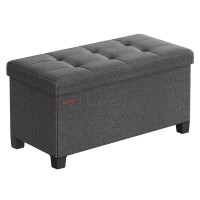 Songmics Storage Ottoman Bench Foldable Foot Rest With Legs 15 X 30 X 157 Inches End Of Bed Bench Storage Chest Load Up To