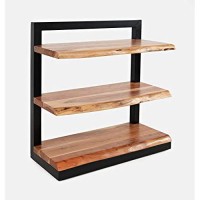 Jofran 3 Shelf Acacia Hardwood Live Bookcase, 32''Wx14''Dx32''H, Nature'S Edge Natural Finish