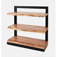 Jofran 3 Shelf Acacia Hardwood Live Bookcase, 32''Wx14''Dx32''H, Nature'S Edge Natural Finish