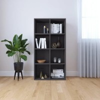 Vidaxl Book Cabinet, Sideboard Bookshelf, Wall Bookcase For Office Living Room, Decorative Standing Shelves, Modern, Gray Engineered Wood