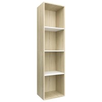 vidaXL Book CabinetTV Cabinet White and Sonoma Oak 142x118x563 800149