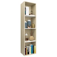 vidaXL Book CabinetTV Cabinet White and Sonoma Oak 142x118x563 800149