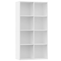 Vidaxl Book Cabinet, Sideboard Bookshelf, Wall Bookcase For Office Living Room, Decorative Standing Shelf, Modern Style, White Engineered Wood