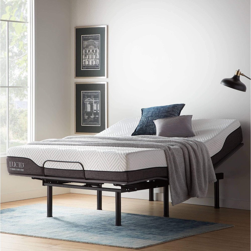 Lucid L150 Adjustable Base Bed Frame With Head And Foot Incline Wireless Remote Control Premium Quiet Motor Full Size