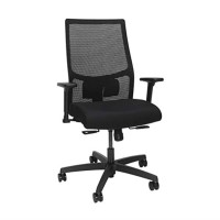 Hon Office Chair Ignition 2.0 - Ergonomic Computer Desk Chair With Mesh Back, Seat-Slide, Syncro Tilt Recline, Adjustable Lumbar Support & Armrests, Comfortable Cushion, Swivel Rolling Wheels - Black