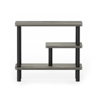 Furinno Turnntube Slim Space Saving Storage Rack French Oak Greyblack