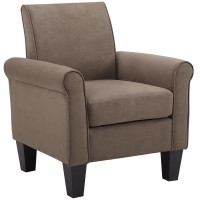 Angelo Light Brown Microfiber Fabric Armchair