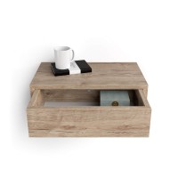 Mobili Fiver, Riccardo Floating Nightstand, Oak, 17.7