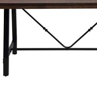 Benjara, Brown And Black Industrial Style Wood And Metal Dining Table