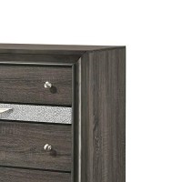 Benjara, Gray Transitional Style 6 Drawer Wooden Chest With Bracket Feet