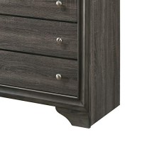 Benjara, Gray Transitional Style 6 Drawer Wooden Chest With Bracket Feet