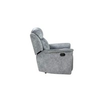 Benjara, Gray Fabric Upholstered Recliner Chair With Usb Charging Docks