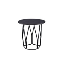 Benjara Industrial Style Wooden End Table With Metal Base, Black And Brown