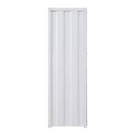 Benjara Industrial Style Metal Wardrobe With Recessed Door Front, White