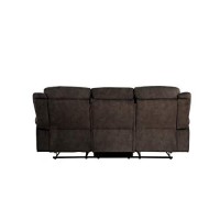 Benjara, Brown Velvet Upholstered Glider Sofa With Reclining Motion