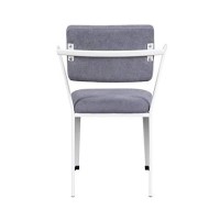 Benjara Fabric Upholstered Metal Dining Chair, Set Of 2, White And Gray
