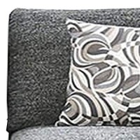 Benjara Gray Chenille Fabric Upholstered Armless Chair With Pillow, Dark