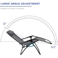 Homall Zero Gravity Chair Adjustable Folding Lawn Lounge Chairs Outdoor Lounge Gravity Chair Camp Reclining Lounge Chair With Pi