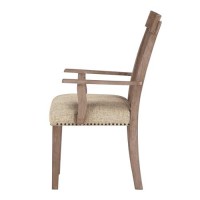 Acme Furniture Nathaniel Arm Chair (Set-2), Fabric & Maple