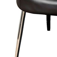 Benjara Metal Side Chair With Curved Backrest, Set Of 2, Black And Silver