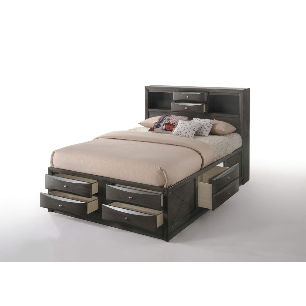 Acme Ireland Full Captain'S Bed In Gray Oak