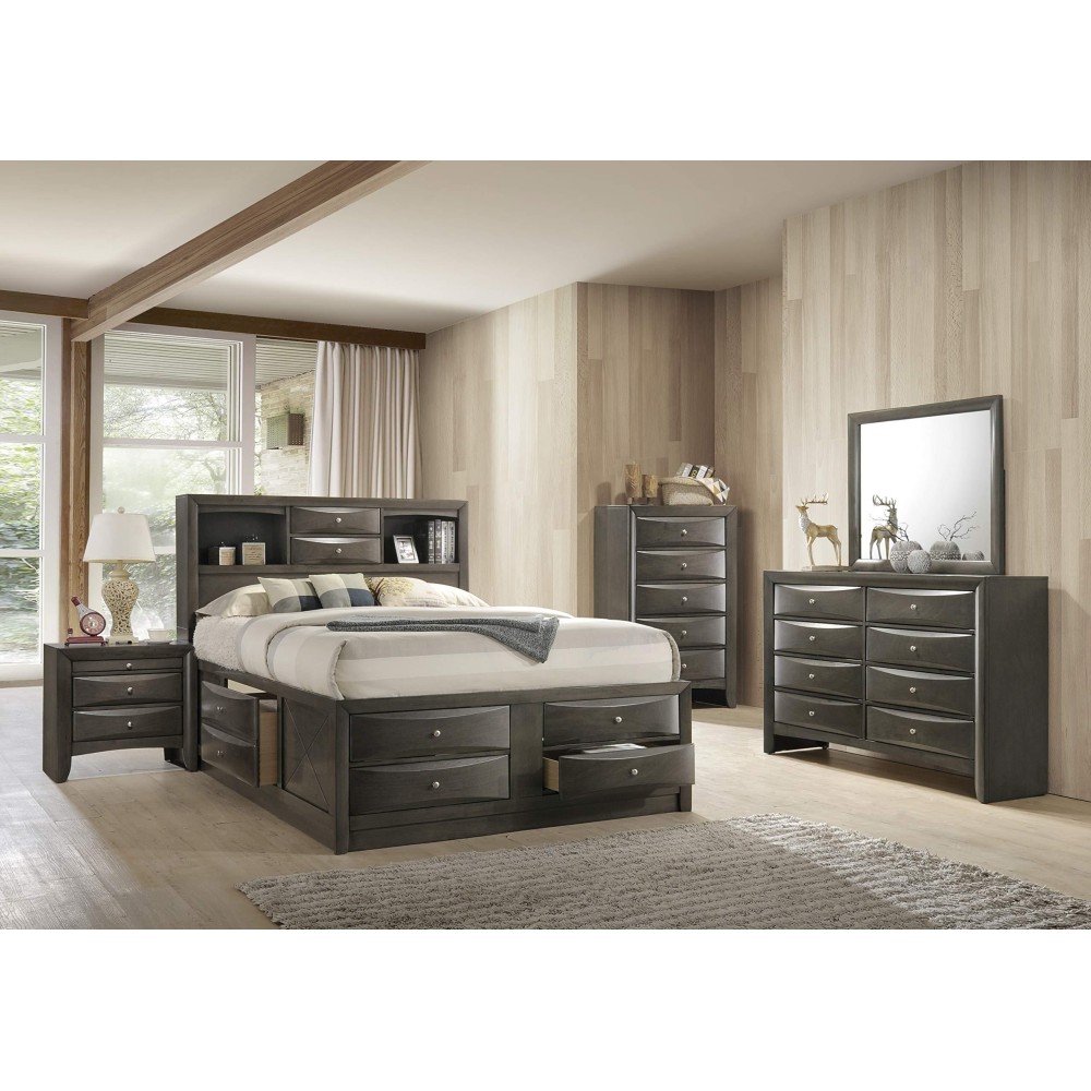 Acme Ireland King Captain'S Bed In Gray Oak