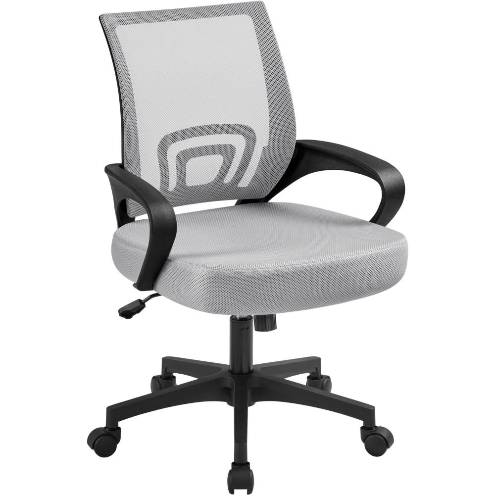 Yaheetech Ergonomic Office Chair Mid Back Computer Chair Mesh Desk Chair With Lumbar Support Armrest Executive Rolling Swivel Ad