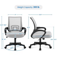 Yaheetech Ergonomic Office Chair Mid Back Computer Chair Mesh Desk Chair With Lumbar Support Armrest Executive Rolling Swivel Ad