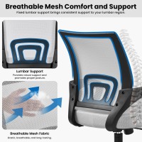 Yaheetech Ergonomic Office Chair Mid Back Computer Chair Mesh Desk Chair With Lumbar Support Armrest Executive Rolling Swivel Ad