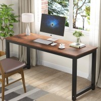 Tribesigns Computer Desk 63 Inch Large Office Desk Computer Table Study Writing Desk Workstation For Home Office Rustic Brown