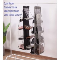 Aarainbow 1 Pack Hanging Handbag Purse Organizer For Closet 8 Pockets Wardrobe Space Saving Purse Holder Handbag Storage Bags