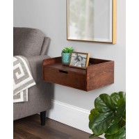 Kate And Laurel Kitt Modern Floating Wall Shelf Side Table With Drawer, 18