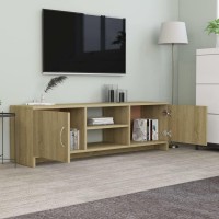Vidaxl Tv Stand, Tv Unit For Living Room, Sideboard With Storage, Entertainment Center Media Unit Cupboard, Modern, Sonoma Oak Engineered Wood