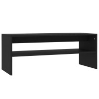 Vidaxl Black Engineered Wood Coffee Table - Rectangular Modern Living Room Table With Shelf, Scandinavian Style End Table, Easy Assembly