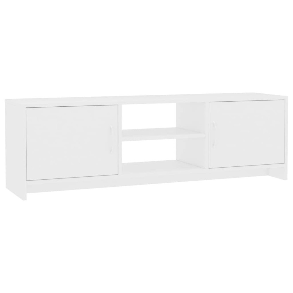 Vidaxl Tv Stand, Tv Unit For Living Room, Sideboard With Storage, Entertainment Center Media Unit Cupboard, Modern Style, White Engineered Wood