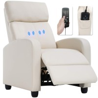 Recliner Chair For Living Room Massage Recliner Home Theater Seating Sofa Reading Chair Winback Single Sofa Modern Reclining Chair Easy Lounge With Pu Leather Padded Seat Backrest