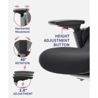 Clatina Ergonomic High Swivel Executive Chair With Adjustable Height Head 3D Arm Rest Lumbar Support And Upholstered Back For Home Office Black Fabric 2 Pack