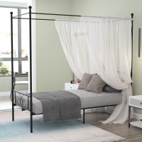 Weehom Twin Canopy Bed Frame With Headboard And Footboard 4 Posters Metal Bed Frame No Box Spring Needed Mattress Foundation