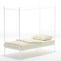 Weehom Twin Canopy Bed Frame With Headboard And Footboard 4 Posters Metal Bed Frame No Box Spring Needed Mattress Foundation