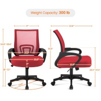 Yaheetech Office Chair Desk Chair Mid Back Mesh Task Chair Computer Chair Ergonomic Rolling Swivel Chair Adjustable Executive Ch