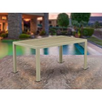 Wicker Patio Table Natural Linen JULTW03