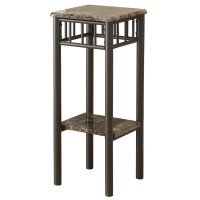 Homeroots Furniture 12-Inch X 12-Inch X 28-Inch Cappuccino Mdf Metal - Accent Table