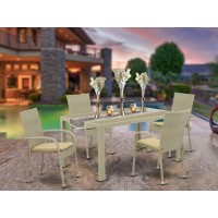 Wicker Patio Set Natural Linen JUGU503A