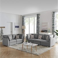 Lilola Home LHF-89825-5 Living Room Set, grey