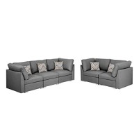 Lilola Home LHF-89825-5 Living Room Set, grey