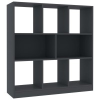 Vidaxl Modern Engineered Wood Book Cabinet With Spacious Compartments - Gray, 38.4